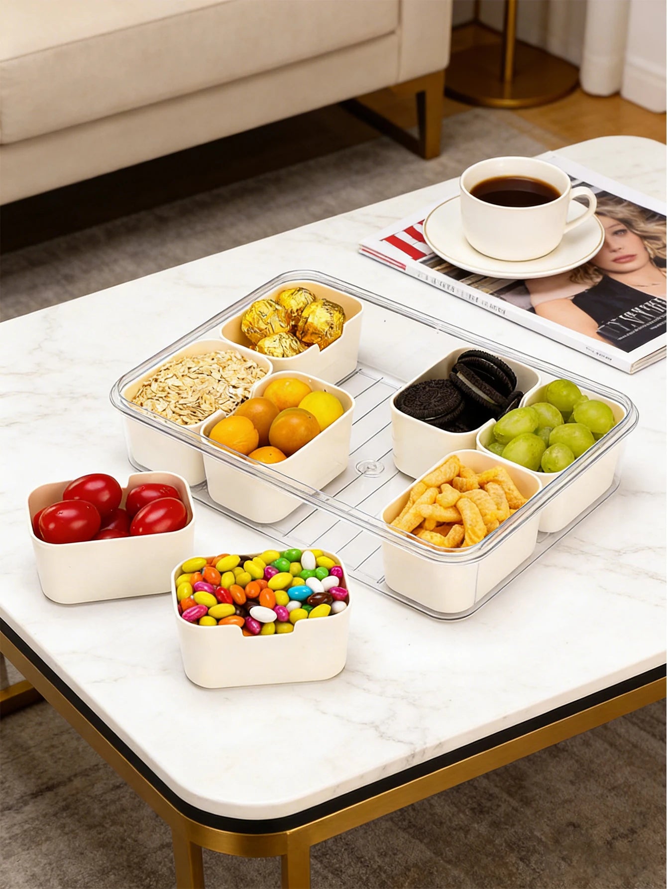 Refrigerator/Pantry Storage Containers – Leakproof Rectangular Food Storage Box with Compartments product
