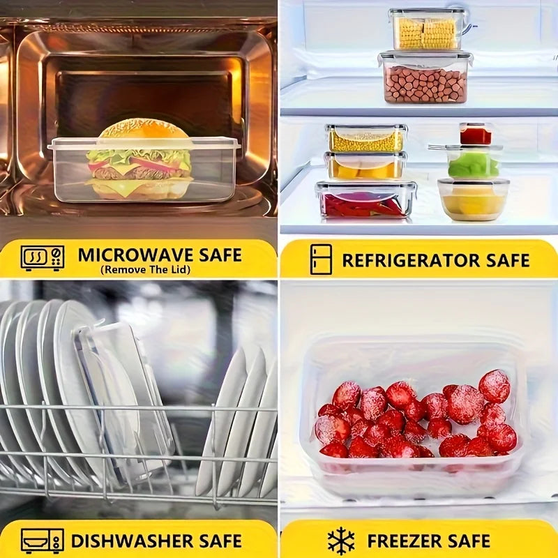 4-Piece Airtight Food Storage Container Set – Snap Lid Plastic Containers for Pantry & Kitchen | Leakproof | 4 Containers + 4 Lids