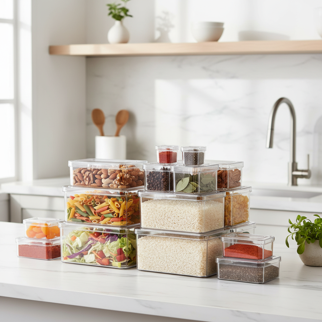 10-Pack Refrigerator/Pantry Organizer Bins with Lids – Stackable Clear Fridge & Pantry