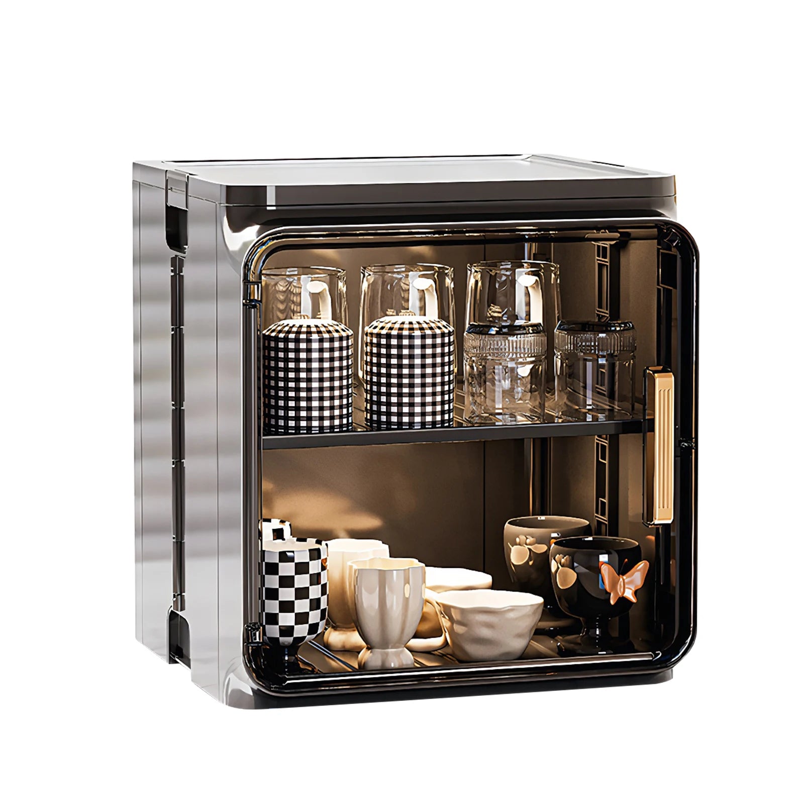 Stackable Dustproof Cup Storage Box – Multilayer Plastic Cup Organizer for Kitchen