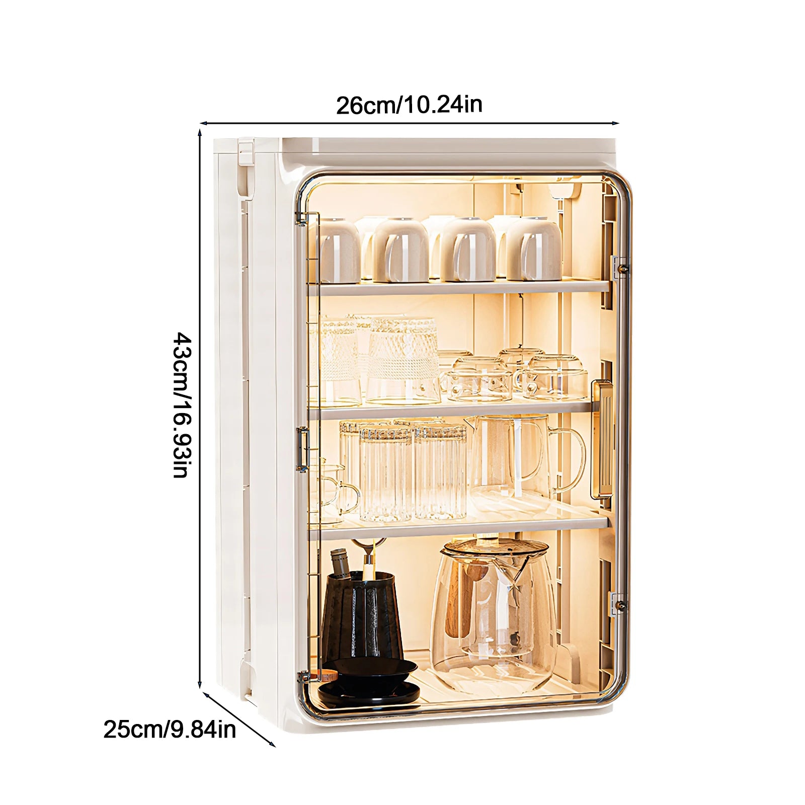 Stackable Dustproof Cup Storage Box – Multilayer Plastic Cup Organizer for Kitchen