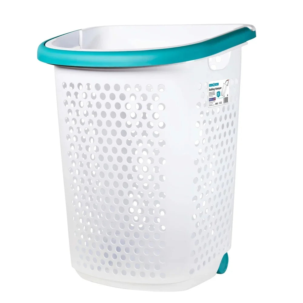 Rolling Laundry Hamper with Wheels – 2 Bushel Plastic Laundry Basket product