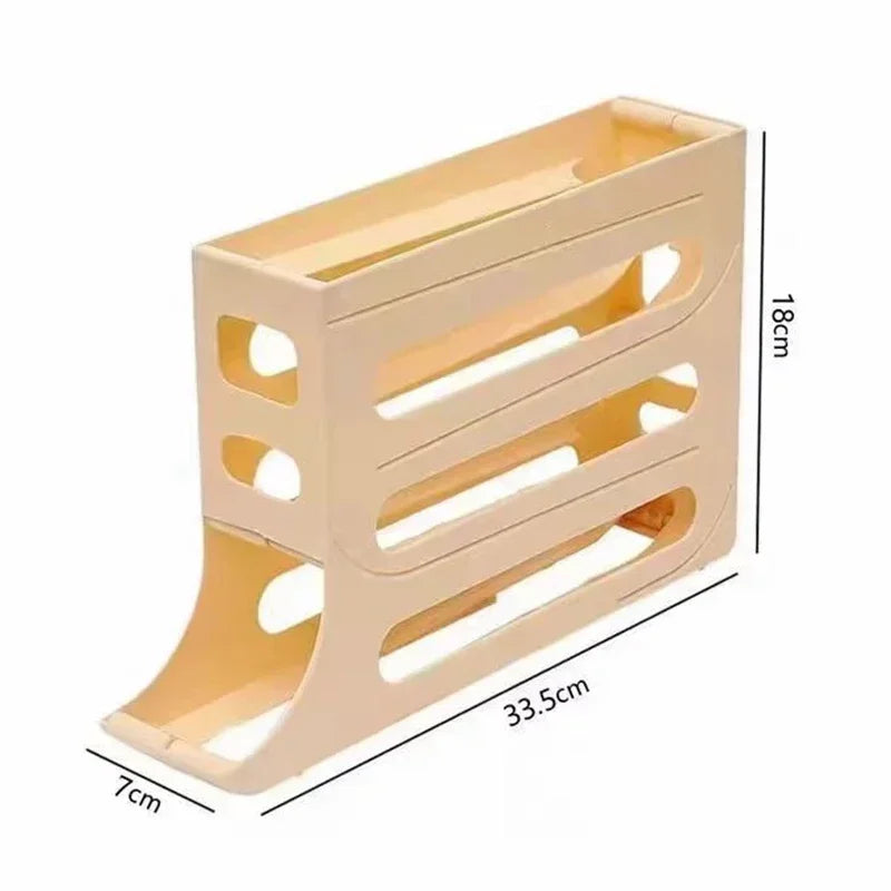 4-Layer Automatic Rolling Egg Storage Rack – Refrigerator Egg Organizer Holder product