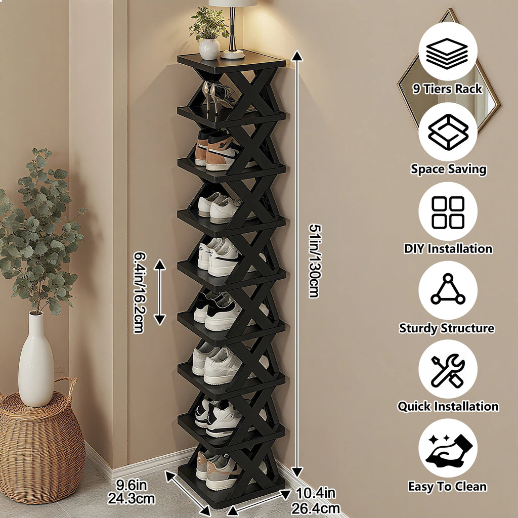 Tier Vertical Shoe Rack – Space-Saving Stackable Shoe Storage Organizer