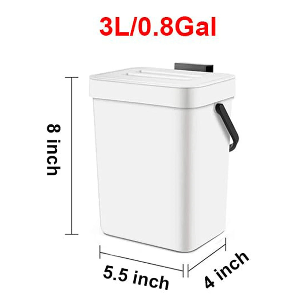 View of Small Hanging Kitchen Trash Can with Lid – Under Sink