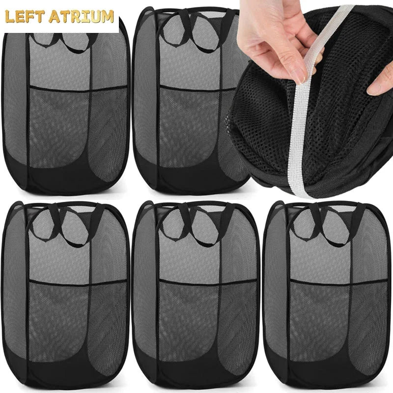 Folding Mesh Laundry Basket – Collapsible Dirty Clothes Hamper product