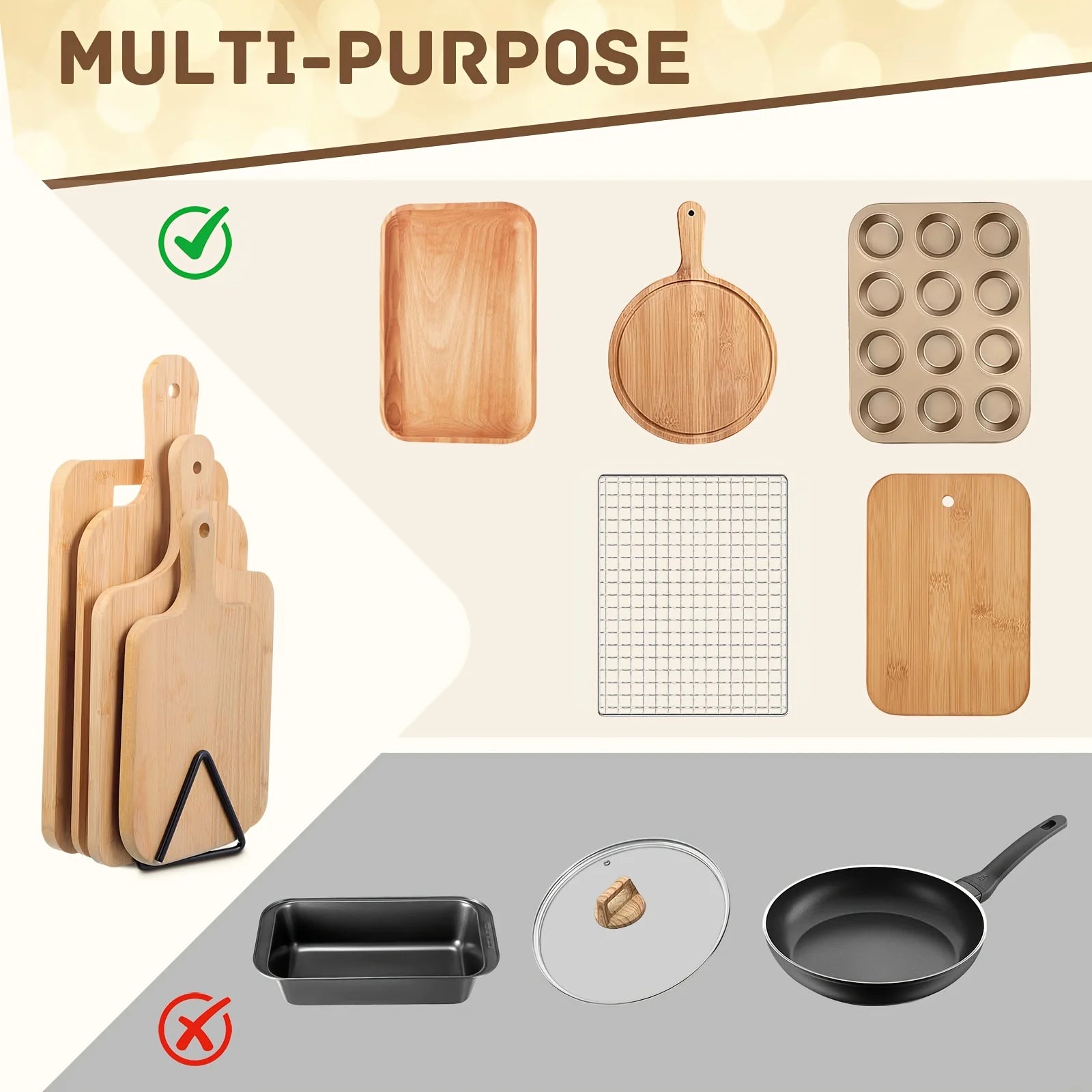 View of 4-Slot Cutting Board Holder – Stainless Steel Kitchen Cutting Board