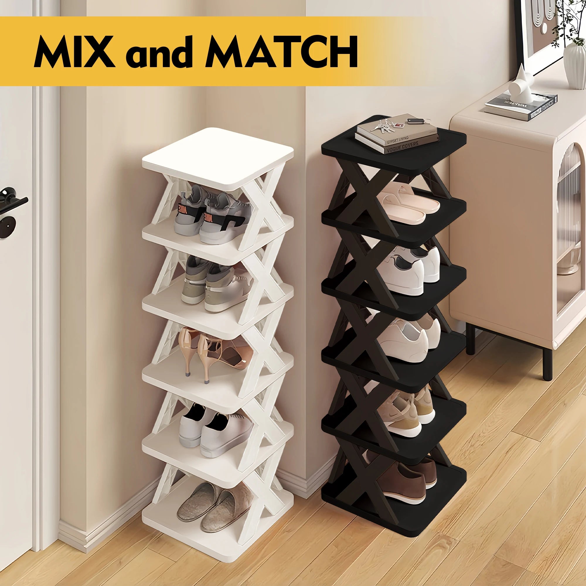 Tier Vertical Shoe Rack – Space-Saving Stackable Shoe Storage Organizer product