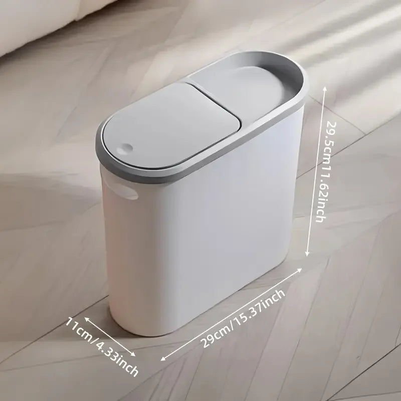 Slim Bathroom Trash Can with Lid – Modern Space-Saving Waste Bin product