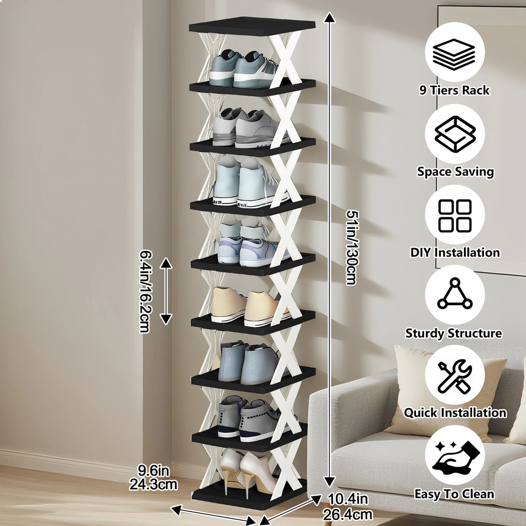 Tier Vertical Shoe Rack – Space-Saving Stackable Shoe Storage Organizer
