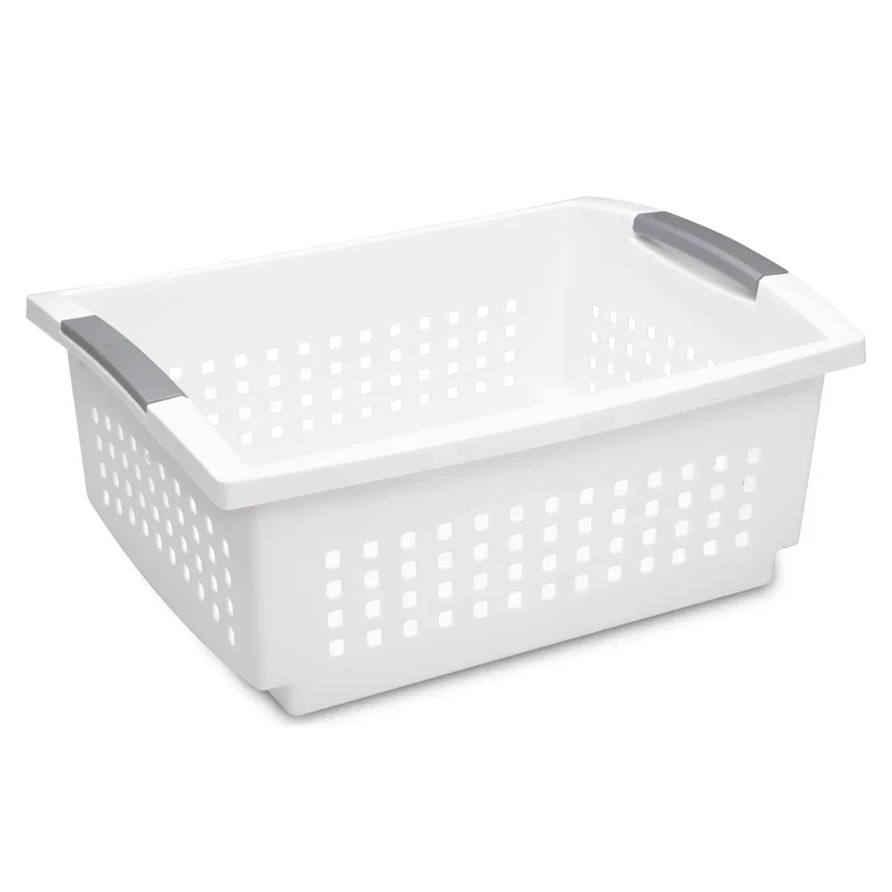 Stackable Plastic Storage Bin – Open Basket Organizer with Handles product