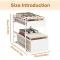 2-Tier Pull-Out Cabinet Organizer – Under Sink Sliding Storage Drawer with Hooks