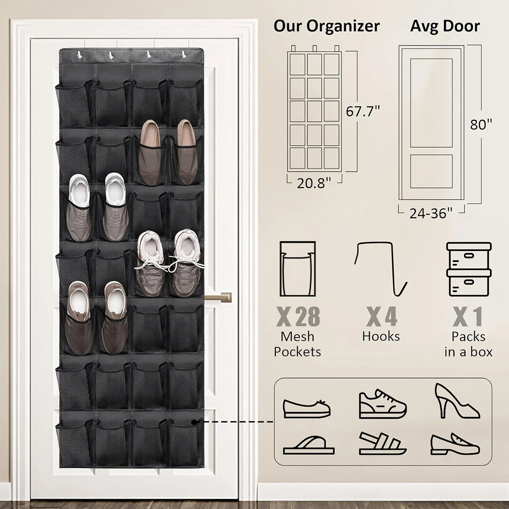 Hanging Door Organizer with Pockets – Foldable Storage for Shoes, Underwear &