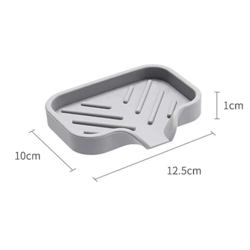 Silicone Sink Mat with Water Drainage – Anti-Slip Draining Pad for Sponge, Soap & Soap Dispenser | Kitchen Sink Organizer | Gray
