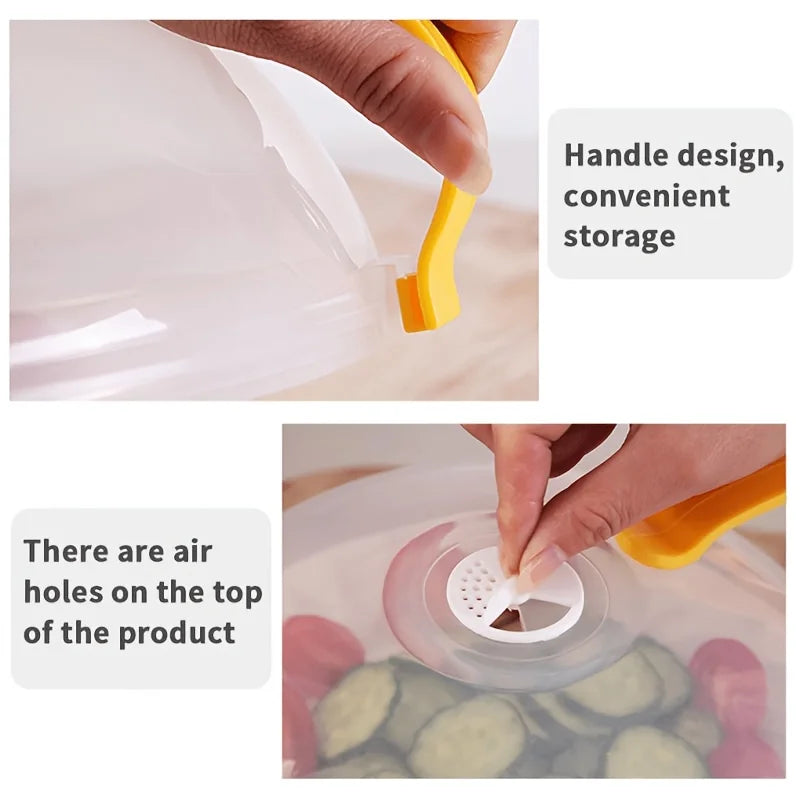 Microwave Food Cover with Steam Vents – Splatter Guard for Plates &
