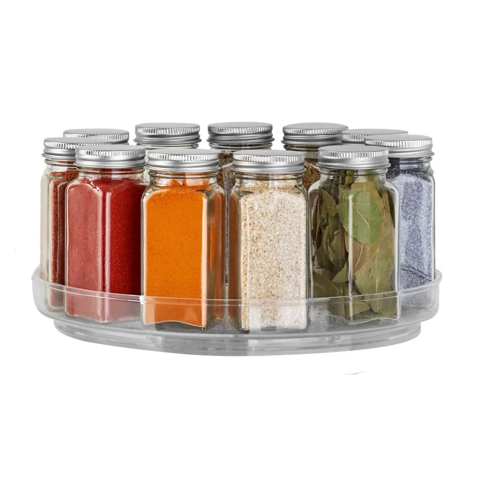 10-Inch Clear Plastic Turntable Organizer – Rotating Spice Rack for Cabinets &
