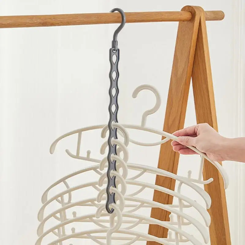 10-Hole Closet Organizer for Hangers – Space Saving Multi-Layer Clothes Hanger Rack