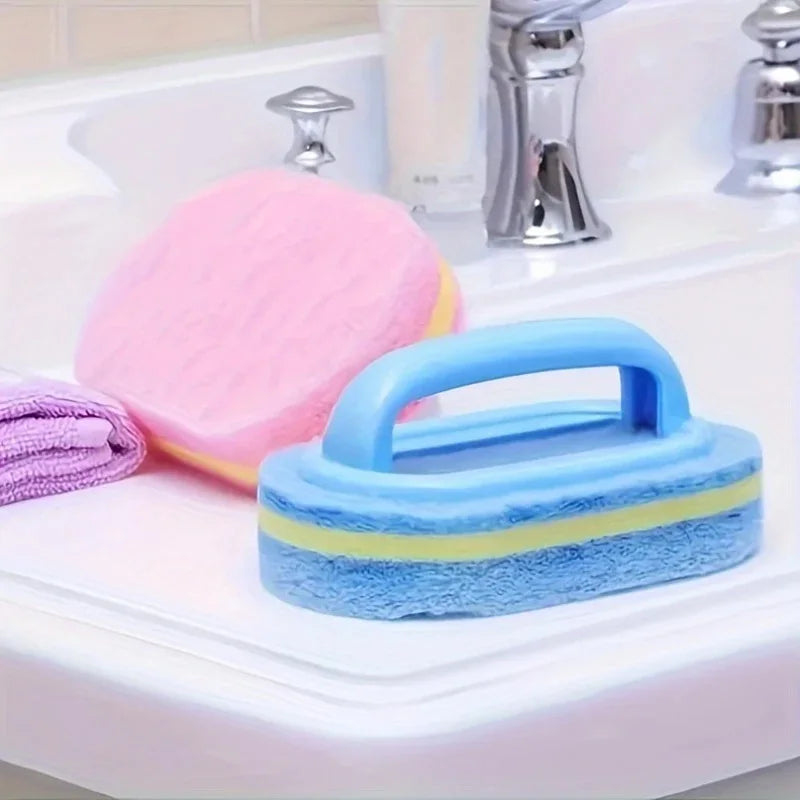 Tile Sponge Cleaning Brush – Microfiber Scrub Brush with Built-In Handle product