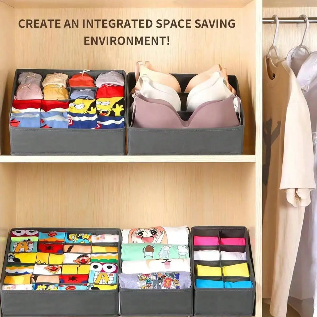 4-Pack Foldable Drawer Organizer Set – Fabric Closet Divider for Clothes &