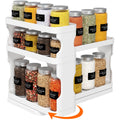 Pull-Out Rotating Spice Rack Organizer for Cabinet – Adjustable 3-Tier Kitchen Spice