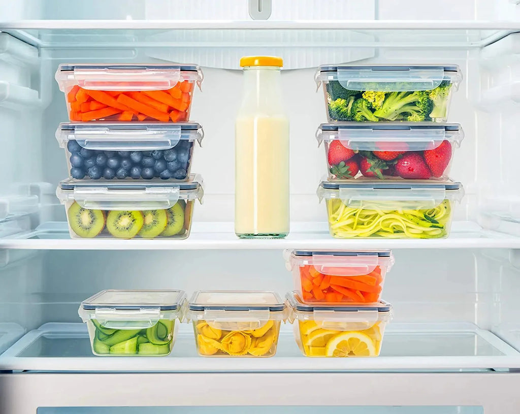 4-Piece Airtight Food Storage Container Set – Snap Lid Plastic Containers for Pantry & Kitchen | Leakproof | 4 Containers + 4 Lids