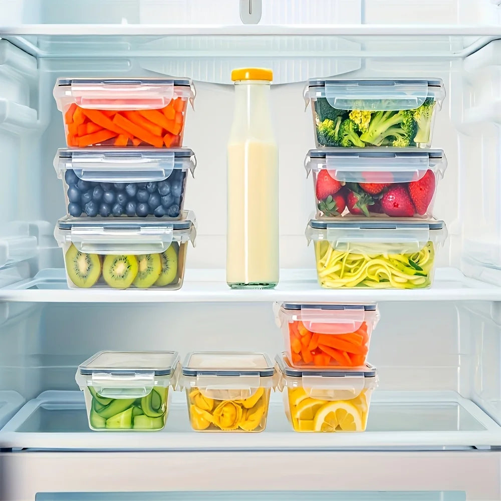 4-Piece Airtight Food Storage Container Set – Snap Lid Plastic Containers for Pantry & Kitchen | Leakproof | 4 Containers + 4 Lids