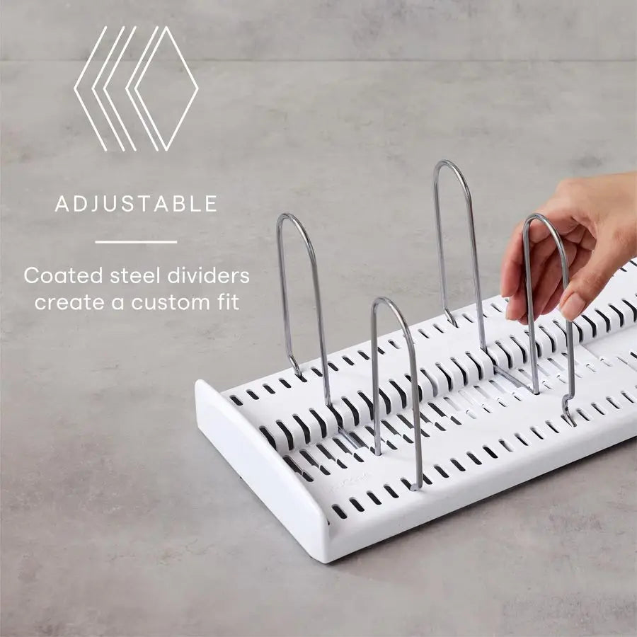 Expandable Pan & Lid Organizer Rack – Adjustable Kitchen Cabinet Pot Lid