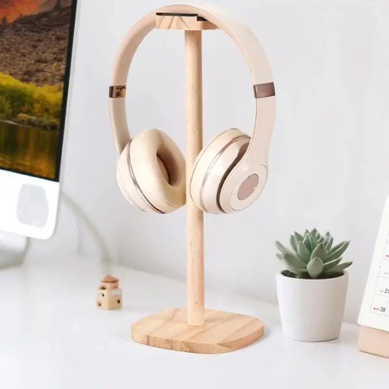 1 or 2 | PieceWooden Headphone Stand with Base – Detachable Multi-Function Headset Hanger & Storage Rack
