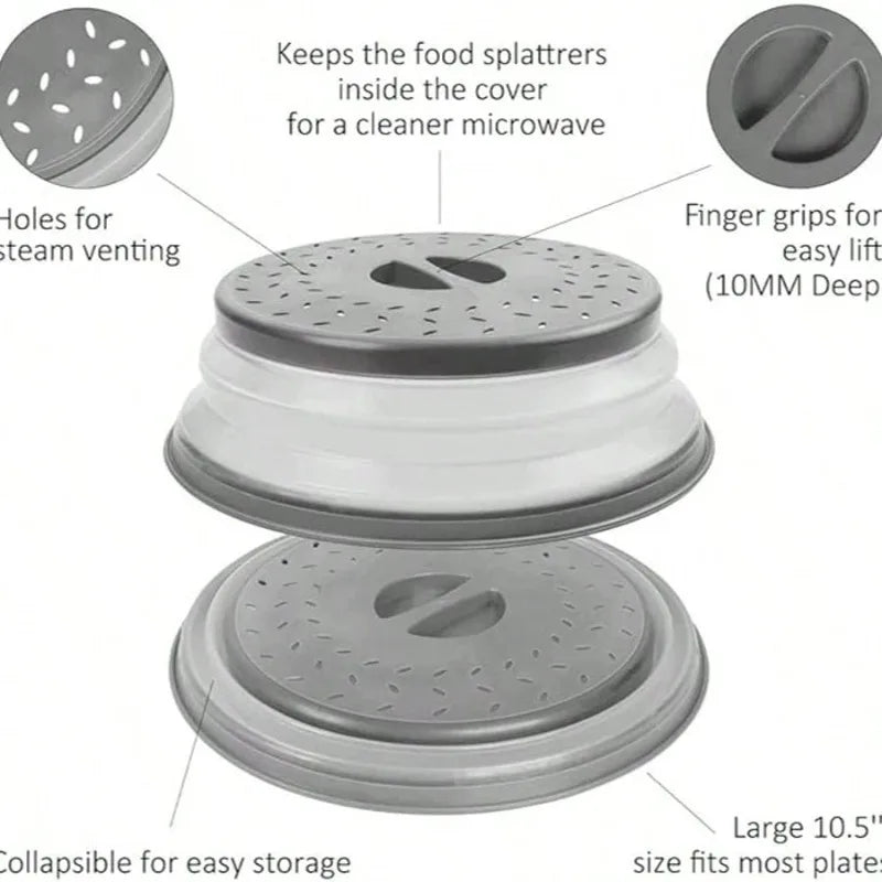 Collapsible Microwave Cover – Vented Food Splatter Guard for Microwave product