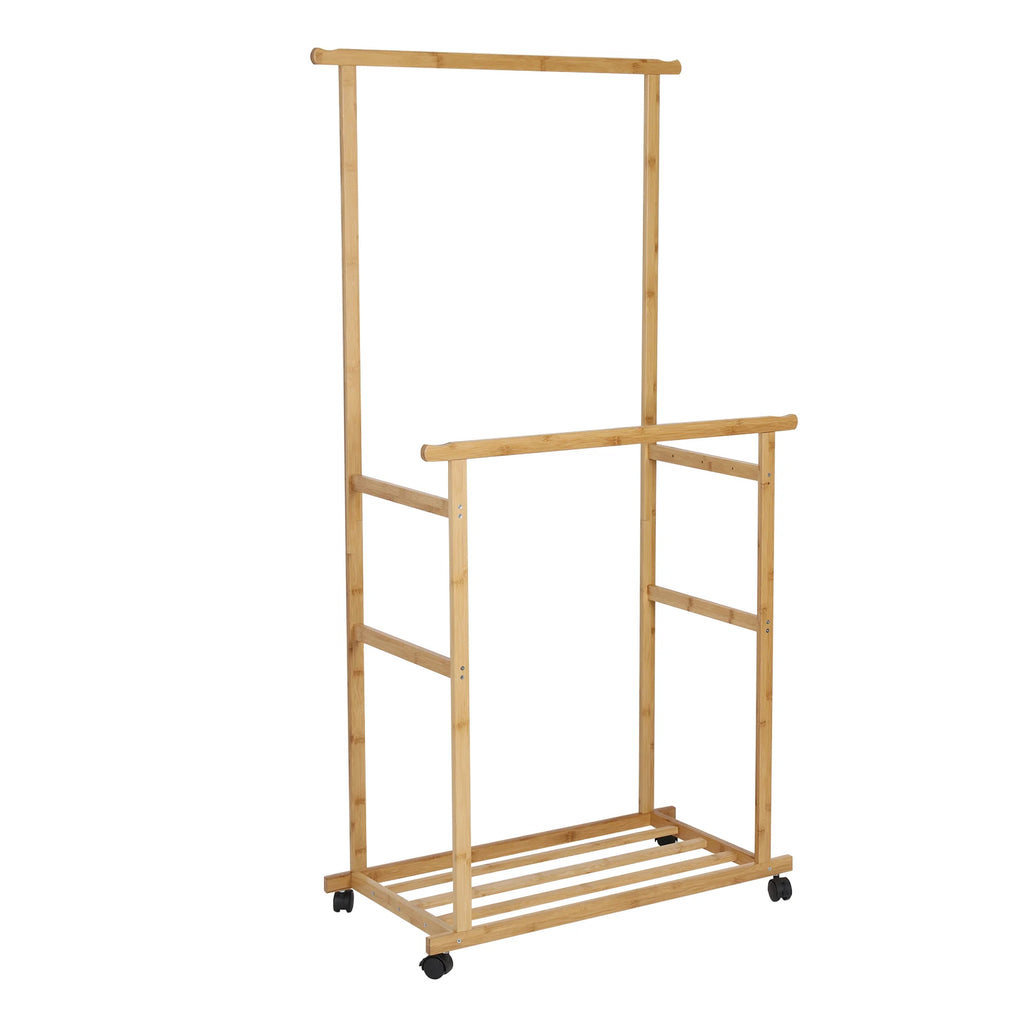 View of Rolling Clothes Hanging Rack with Wheels – Portable Garment Rack