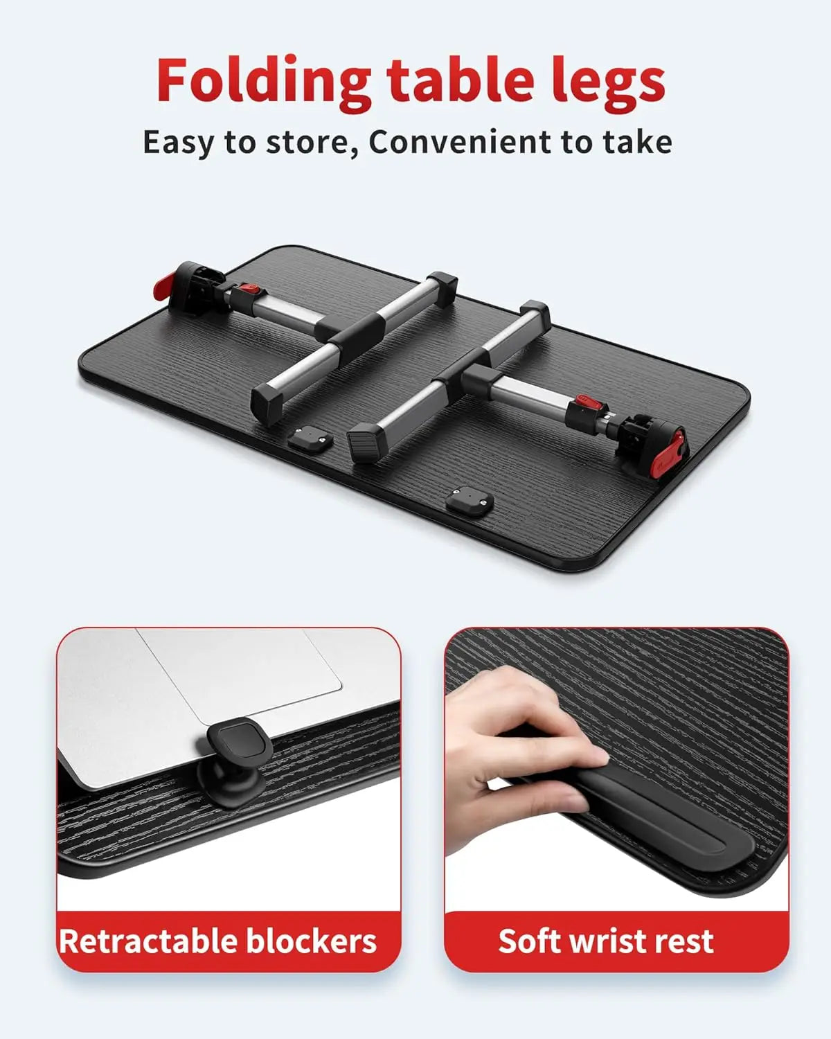 Adjustable Laptop Stand Desk with Foldable Legs – Portable Bed & Sofa
