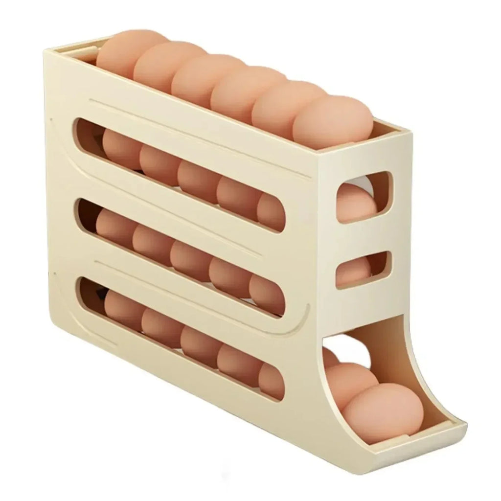 4-Layer Automatic Rolling Egg Storage Rack – Refrigerator Egg Organizer Holder product