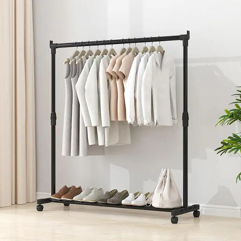 View of Standing Clothes Hanger Rack – Adjustable Rolling Garment Rack with