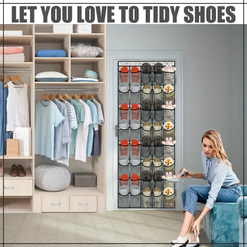 Hanging Door Organizer with Pockets – Foldable Storage for Shoes, Underwear &