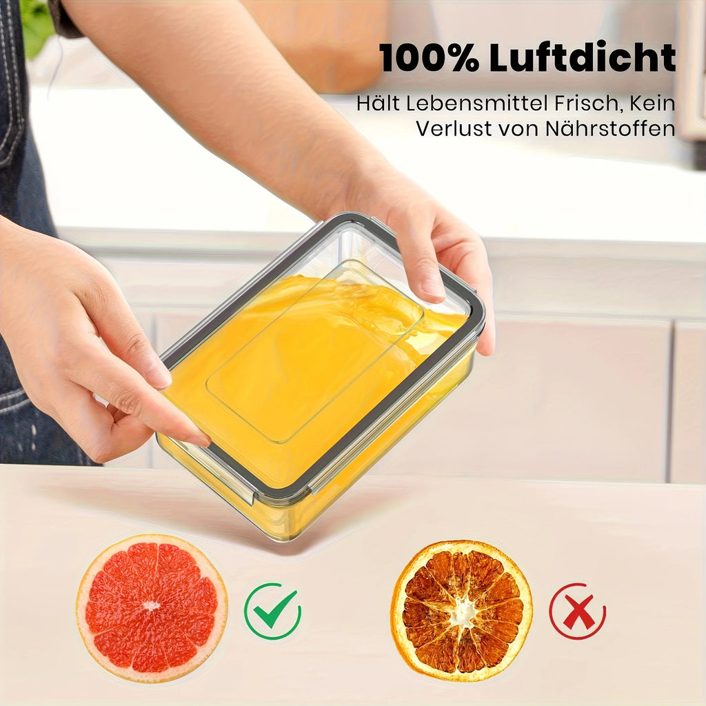4-Piece Airtight Food Storage Container Set – Snap Lid Plastic Containers for Pantry & Kitchen | Leakproof | 4 Containers + 4 Lids