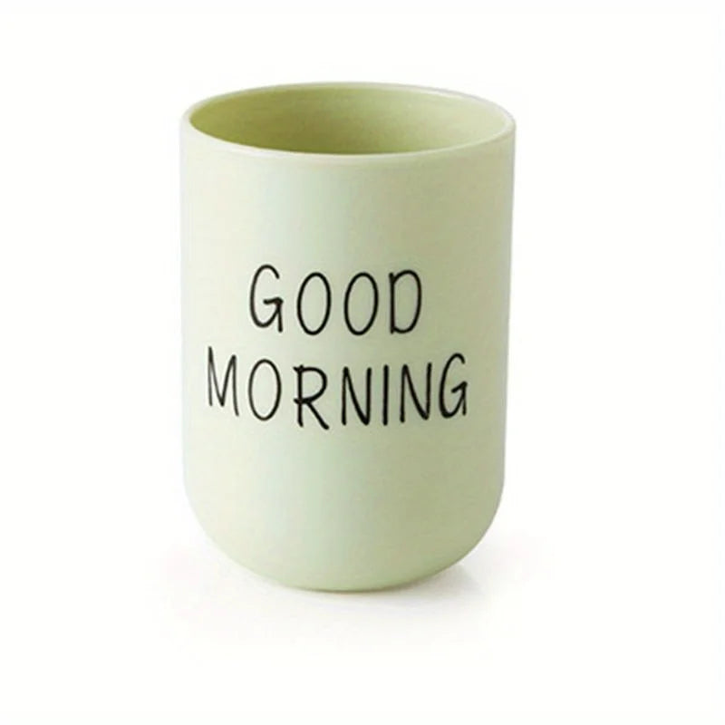 Good Morning Bathroom Cup – Toothbrush Holder & Mouthwash Cups product image