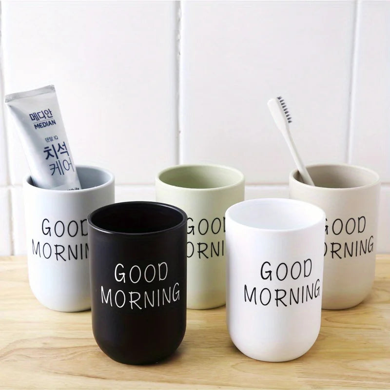 Good Morning Bathroom Cup – Toothbrush Holder & Mouthwash Cups product
