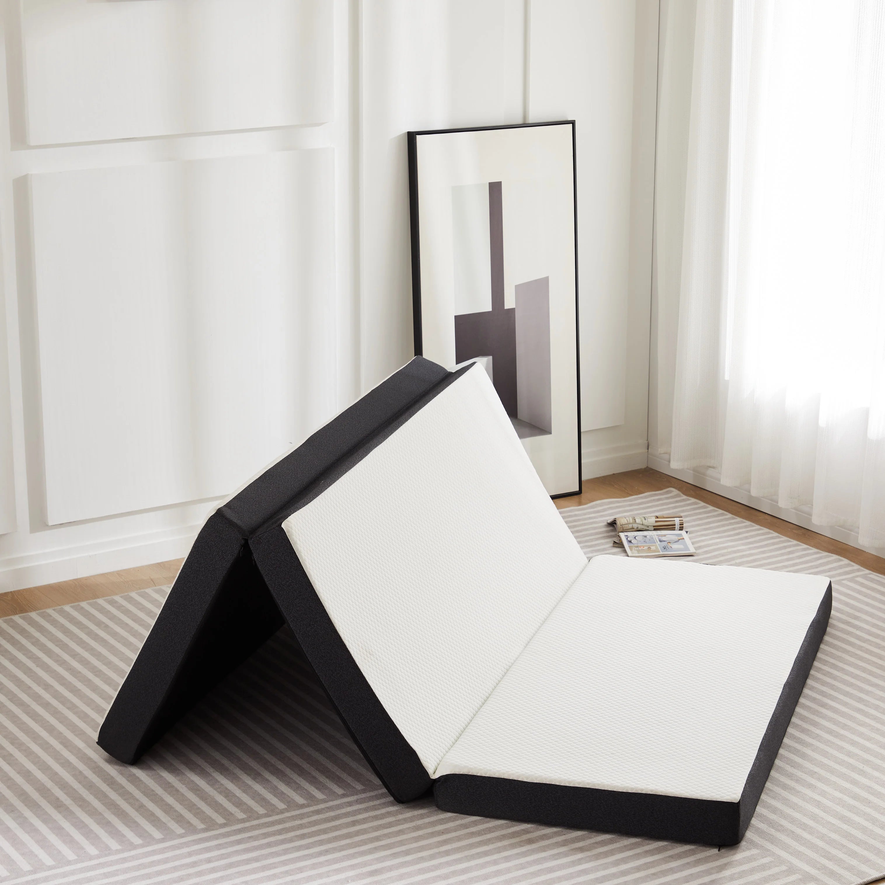Three Fold Portable Floor Mattress – Tri-Fold Foldable Sleeping Mattress for Home