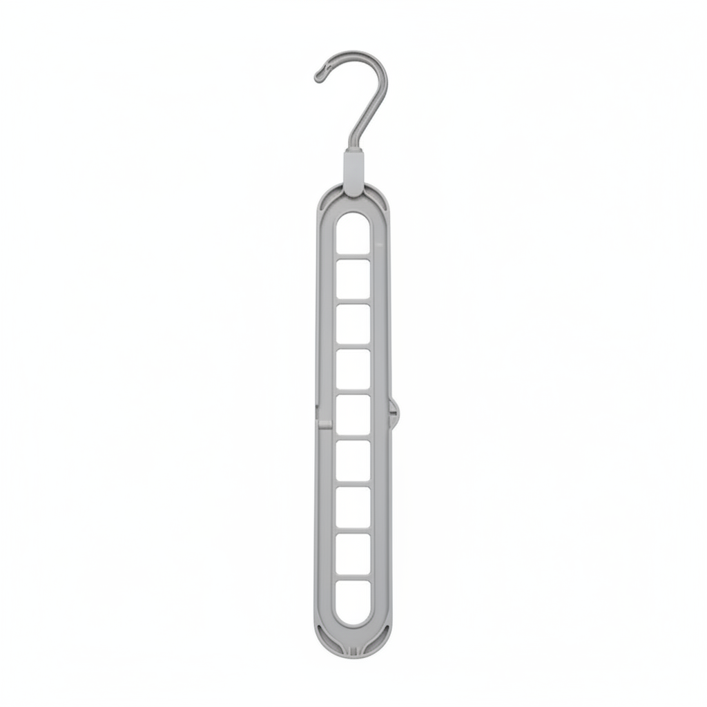 3 or 6 Pack | 9-Hole Closet Organizer for Hangers – Space-Saving Vertical Hanger Rack for Small Closets | Gray