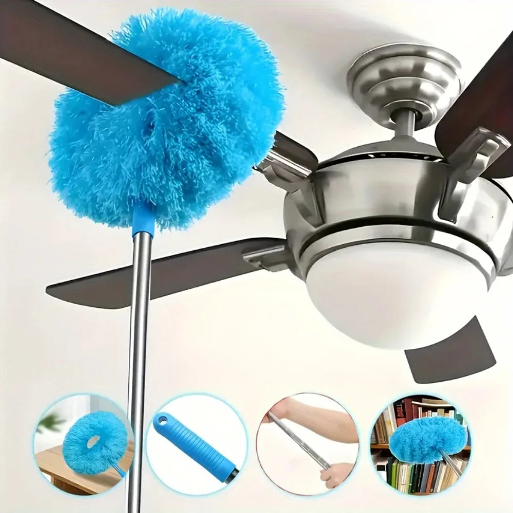 Microfiber Ceiling  Duster with Extension Rod – Washable High-Reach Cleaning Brush
