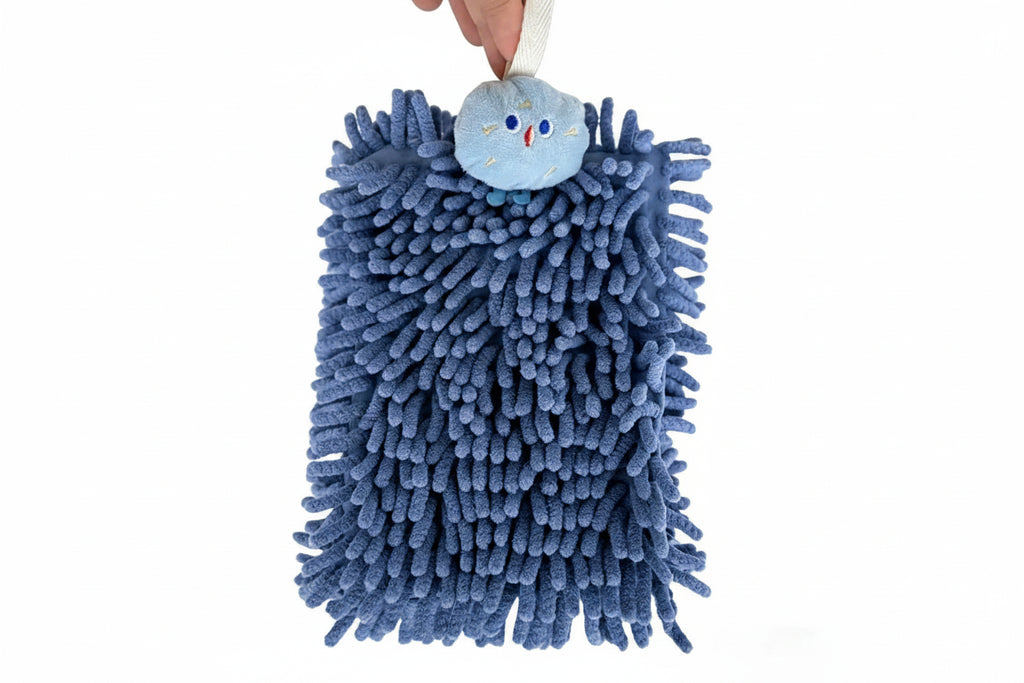 Kitchen | Chenille Hanging Hand Towel – Ultra-Absorbent Quick-Dry Micro-Fiber Towel with Loop | Kitchen | Blue