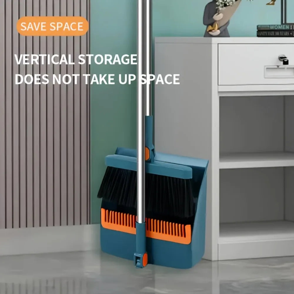 2-Piece Broom and Dustpan Set – Long Handle Household Sweeping Cleaning Kit