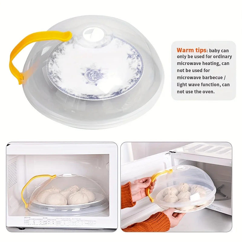 Microwave Food Cover with Steam Vents – Splatter Guard for Plates &