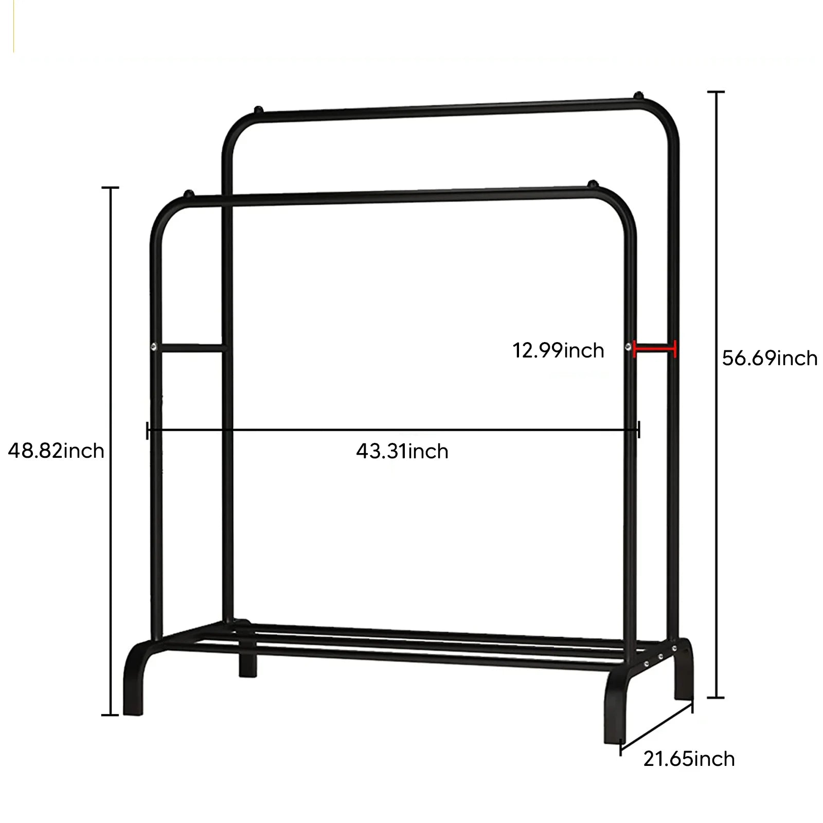 Double Rod Freestanding Clothes Rack – Multi-Functional Metal Garment Organizer product