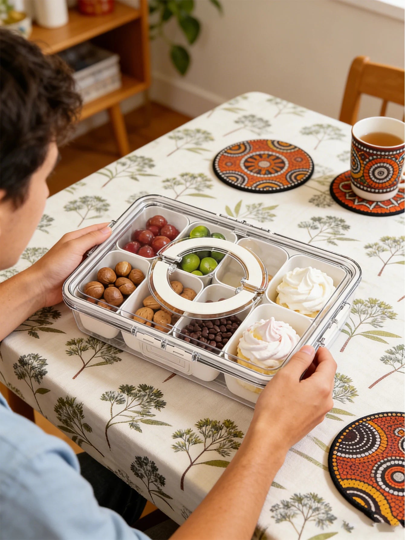 Refrigerator/Pantry Storage Containers – Leakproof Rectangular Food Storage Box with Compartments