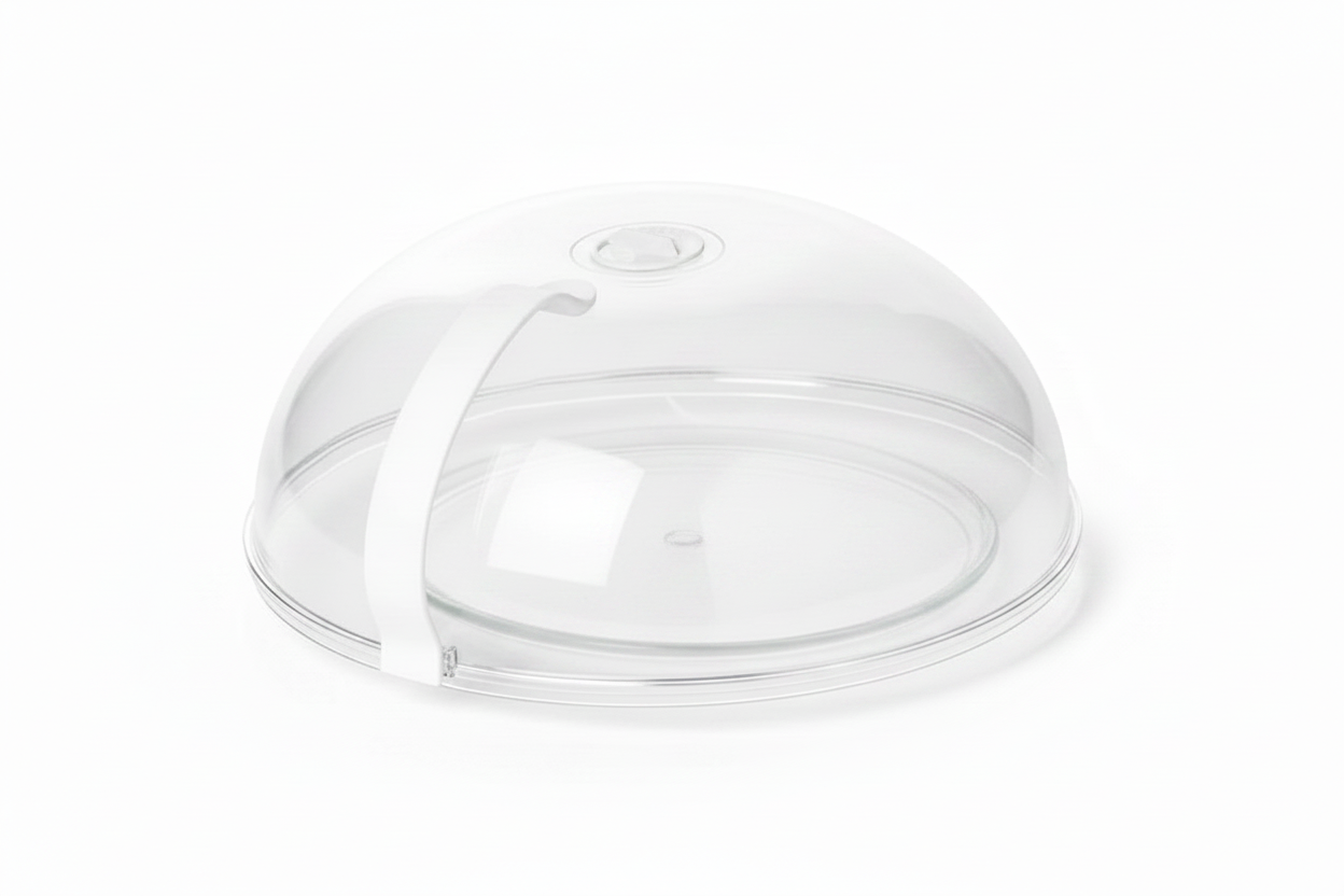 Microwave Food Cover with Steam Vents – Splatter Guard with Easy-Grip Handle for Plates & Bowls | Heat-Resistant