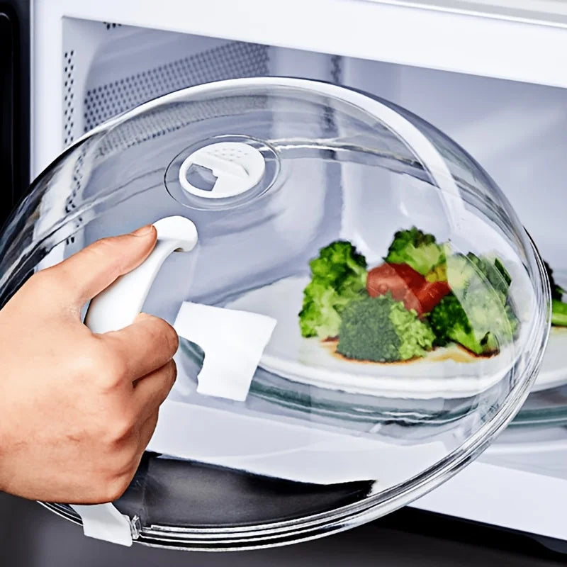 Microwave Food Cover with Steam Vents – Splatter Guard for Plates &