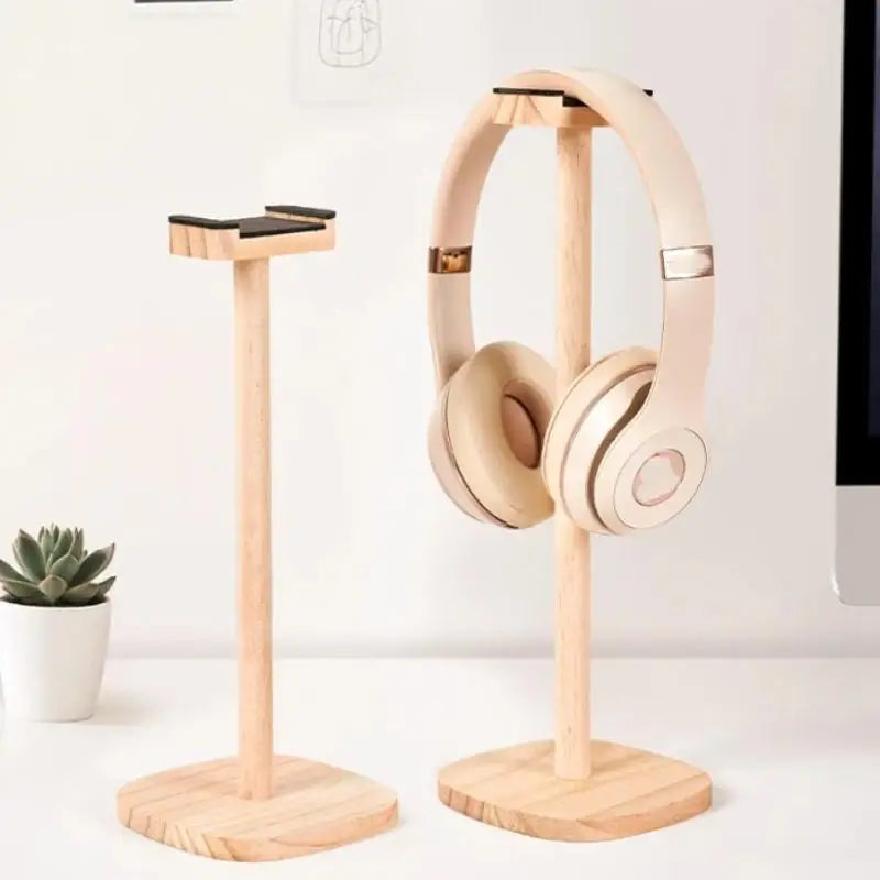 1 or 2 | PieceWooden Headphone Stand with Base – Detachable Multi-Function Headset Hanger & Storage Rack