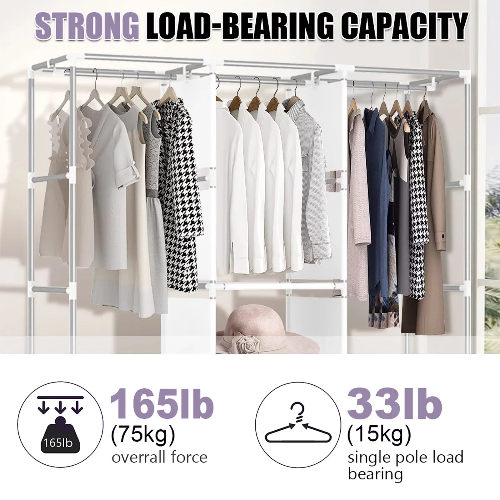 Portable Wardrobe Closet – Large Capacity Clothes Storage Organizer with Shelves product