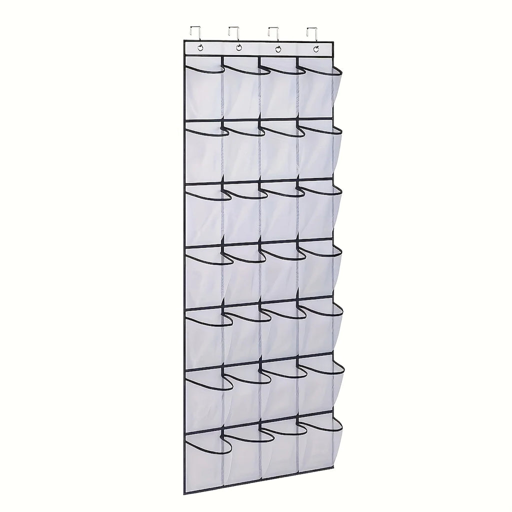 View of Hanging Door Organizer with Pockets – Foldable Storage for Shoes,
